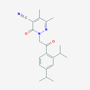 molecular formula C21H25N3O2 B7682614 2-[2-[2,4-Di(propan-2-yl)phenyl]-2-oxoethyl]-5,6-dimethyl-3-oxopyridazine-4-carbonitrile 