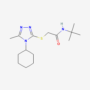 molecular formula C15H26N4OS B7682620 N-tert-butyl-2-[(4-cyclohexyl-5-methyl-1,2,4-triazol-3-yl)sulfanyl]acetamide 