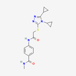 molecular formula C18H21N5O2S B7682642 4-[[2-[(4,5-dicyclopropyl-1,2,4-triazol-3-yl)sulfanyl]acetyl]amino]-N-methylbenzamide 