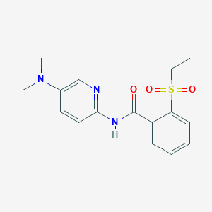 molecular formula C16H19N3O3S B7682652 N-[5-(dimethylamino)pyridin-2-yl]-2-ethylsulfonylbenzamide 