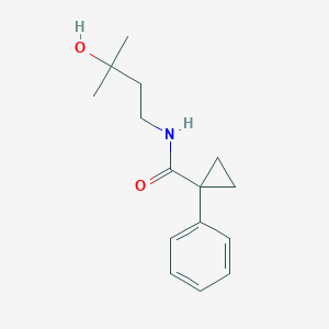 molecular formula C15H21NO2 B7682673 N-(3-hydroxy-3-methylbutyl)-1-phenylcyclopropane-1-carboxamide 