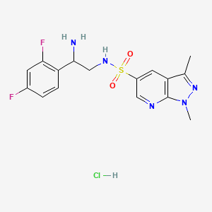 molecular formula C16H18ClF2N5O2S B7682691 N-[2-amino-2-(2,4-difluorophenyl)ethyl]-1,3-dimethylpyrazolo[3,4-b]pyridine-5-sulfonamide;hydrochloride 