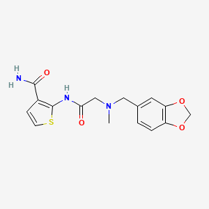 2-[[2-[1,3-Benzodioxol-5-ylmethyl(methyl)amino]acetyl]amino]thiophene-3-carboxamide