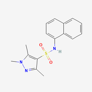 molecular formula C16H17N3O2S B7682733 1,3,5-trimethyl-N-naphthalen-1-ylpyrazole-4-sulfonamide 