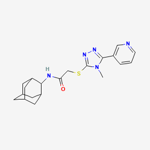 molecular formula C20H25N5OS B7682740 N-(2-adamantyl)-2-[(4-methyl-5-pyridin-3-yl-1,2,4-triazol-3-yl)sulfanyl]acetamide 