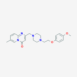 molecular formula C23H28N4O3 B7682748 2-[[4-[2-(4-Methoxyphenoxy)ethyl]piperazin-1-yl]methyl]-7-methylpyrido[1,2-a]pyrimidin-4-one 