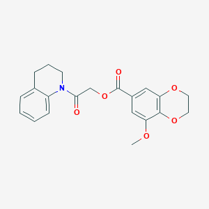 molecular formula C21H21NO6 B7682752 [2-(3,4-dihydro-2H-quinolin-1-yl)-2-oxoethyl] 5-methoxy-2,3-dihydro-1,4-benzodioxine-7-carboxylate 