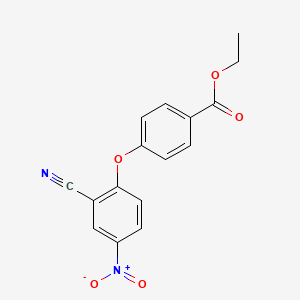 molecular formula C16H12N2O5 B7682760 Ethyl 4-(2-cyano-4-nitrophenoxy)benzoate 