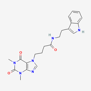 molecular formula C21H24N6O3 B7682774 4-(1,3-dimethyl-2,6-dioxopurin-7-yl)-N-[2-(1H-indol-3-yl)ethyl]butanamide 