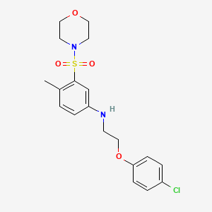 molecular formula C19H23ClN2O4S B7682788 N-[2-(4-chlorophenoxy)ethyl]-4-methyl-3-morpholin-4-ylsulfonylaniline 