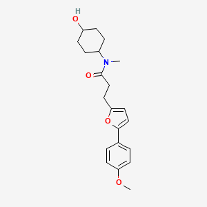 molecular formula C21H27NO4 B7682804 N-(4-hydroxycyclohexyl)-3-[5-(4-methoxyphenyl)furan-2-yl]-N-methylpropanamide 