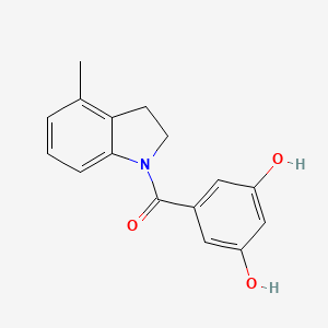 molecular formula C16H15NO3 B7682806 (3,5-Dihydroxyphenyl)-(4-methyl-2,3-dihydroindol-1-yl)methanone 