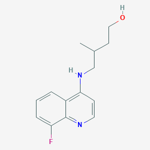 molecular formula C14H17FN2O B7682832 4-[(8-Fluoroquinolin-4-yl)amino]-3-methylbutan-1-ol 