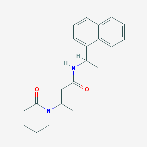 molecular formula C21H26N2O2 B7682836 N-(1-naphthalen-1-ylethyl)-3-(2-oxopiperidin-1-yl)butanamide 