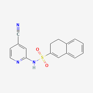 molecular formula C16H13N3O2S B7682844 N-(4-cyanopyridin-2-yl)-3,4-dihydronaphthalene-2-sulfonamide 