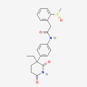 molecular formula C22H24N2O4S B7682848 N-[4-(3-ethyl-2,6-dioxopiperidin-3-yl)phenyl]-2-(2-methylsulfinylphenyl)acetamide 