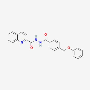 molecular formula C24H19N3O3 B7682876 N'-[4-(phenoxymethyl)benzoyl]quinoline-2-carbohydrazide 