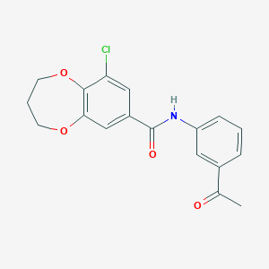 molecular formula C18H16ClNO4 B7682878 N-(3-acetylphenyl)-6-chloro-3,4-dihydro-2H-1,5-benzodioxepine-8-carboxamide 
