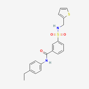 molecular formula C20H20N2O3S2 B7682880 N-(4-ethylphenyl)-3-(thiophen-2-ylmethylsulfamoyl)benzamide 