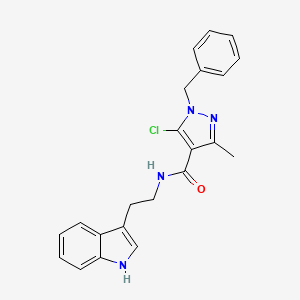 molecular formula C22H21ClN4O B7682887 1-benzyl-5-chloro-N-[2-(1H-indol-3-yl)ethyl]-3-methylpyrazole-4-carboxamide 