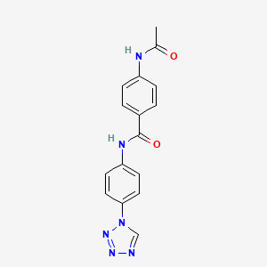 molecular formula C16H14N6O2 B7682891 4-acetamido-N-[4-(tetrazol-1-yl)phenyl]benzamide 