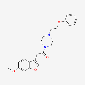 molecular formula C23H26N2O4 B7682898 2-(6-Methoxy-1-benzofuran-3-yl)-1-[4-(2-phenoxyethyl)piperazin-1-yl]ethanone 