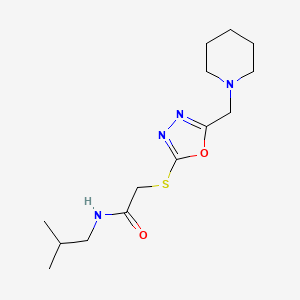 N-(2-methylpropyl)-2-[[5-(piperidin-1-ylmethyl)-1,3,4-oxadiazol-2-yl]sulfanyl]acetamide