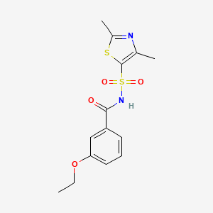 molecular formula C14H16N2O4S2 B7682925 N-[(2,4-dimethyl-1,3-thiazol-5-yl)sulfonyl]-3-ethoxybenzamide 