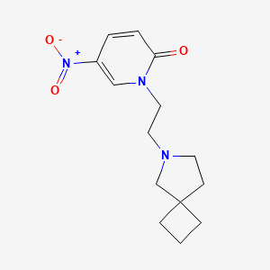 molecular formula C14H19N3O3 B7682928 1-[2-(6-Azaspiro[3.4]octan-6-yl)ethyl]-5-nitropyridin-2-one 