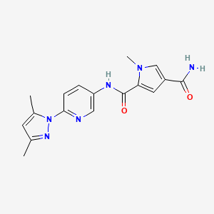 molecular formula C17H18N6O2 B7682934 2-N-[6-(3,5-dimethylpyrazol-1-yl)pyridin-3-yl]-1-methylpyrrole-2,4-dicarboxamide 