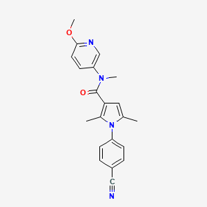 molecular formula C21H20N4O2 B7682942 1-(4-cyanophenyl)-N-(6-methoxypyridin-3-yl)-N,2,5-trimethylpyrrole-3-carboxamide 
