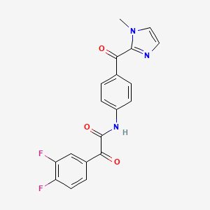 molecular formula C19H13F2N3O3 B7682947 2-(3,4-difluorophenyl)-N-[4-(1-methylimidazole-2-carbonyl)phenyl]-2-oxoacetamide 