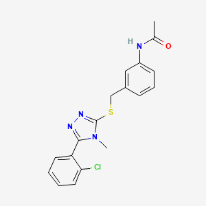 molecular formula C18H17ClN4OS B7682970 N-[3-[[5-(2-chlorophenyl)-4-methyl-1,2,4-triazol-3-yl]sulfanylmethyl]phenyl]acetamide 