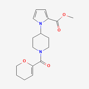 molecular formula C17H22N2O4 B7682978 methyl 1-[1-(3,4-dihydro-2H-pyran-6-carbonyl)piperidin-4-yl]pyrrole-2-carboxylate 