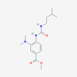 molecular formula C16H25N3O3 B7682994 Methyl 3-(dimethylamino)-4-(3-methylbutylcarbamoylamino)benzoate 