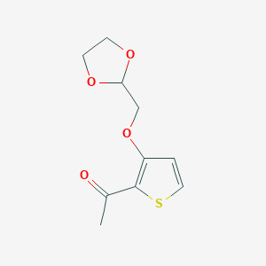 molecular formula C10H12O4S B7682995 1-[3-(1,3-Dioxolan-2-ylmethoxy)thiophen-2-yl]ethanone 