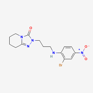molecular formula C15H18BrN5O3 B7683003 2-[3-(2-Bromo-4-nitroanilino)propyl]-5,6,7,8-tetrahydro-[1,2,4]triazolo[4,3-a]pyridin-3-one 