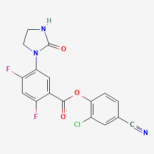 molecular formula C17H10ClF2N3O3 B7683008 (2-Chloro-4-cyanophenyl) 2,4-difluoro-5-(2-oxoimidazolidin-1-yl)benzoate 