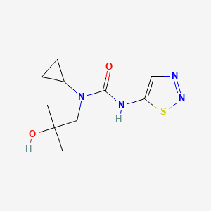 molecular formula C10H16N4O2S B7683010 1-Cyclopropyl-1-(2-hydroxy-2-methylpropyl)-3-(thiadiazol-5-yl)urea 
