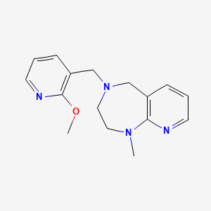 molecular formula C16H20N4O B7683021 4-((2-methoxypyridin-3-yl)methyl)-1-methyl-2,3,4,5-tetrahydro-1H-pyrido[2,3-e][1,4]diazepine 