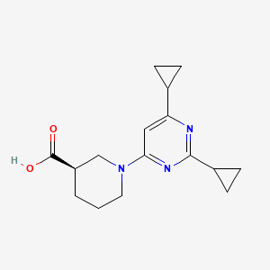 molecular formula C16H21N3O2 B7683029 (3R)-1-(2,6-dicyclopropylpyrimidin-4-yl)piperidine-3-carboxylic acid 