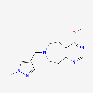 molecular formula C15H21N5O B7683039 4-ethoxy-7-((1-methyl-1H-pyrazol-4-yl)methyl)-6,7,8,9-tetrahydro-5H-pyrimido[5,4-d]azepine 