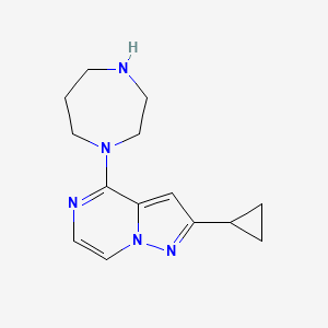 molecular formula C14H19N5 B7683047 2-Cyclopropyl-4-(1,4-diazepan-1-yl)pyrazolo[1,5-a]pyrazine 