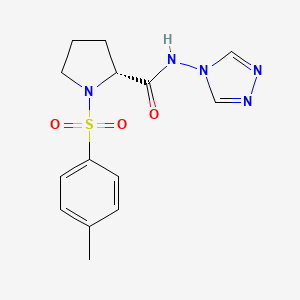 molecular formula C14H17N5O3S B7683071 (2R)-1-(4-methylphenyl)sulfonyl-N-(1,2,4-triazol-4-yl)pyrrolidine-2-carboxamide 