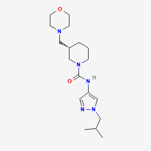 molecular formula C18H31N5O2 B7683097 (3S)-N-[1-(2-methylpropyl)pyrazol-4-yl]-3-(morpholin-4-ylmethyl)piperidine-1-carboxamide 