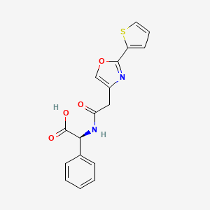 molecular formula C17H14N2O4S B7683111 (2S)-2-phenyl-2-[[2-(2-thiophen-2-yl-1,3-oxazol-4-yl)acetyl]amino]acetic acid 
