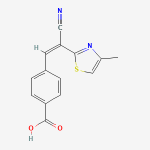 molecular formula C14H10N2O2S B7683122 4-[(Z)-2-cyano-2-(4-methyl-1,3-thiazol-2-yl)ethenyl]benzoic acid 