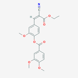 molecular formula C22H21NO7 B7683128 [4-[(Z)-2-cyano-3-ethoxy-3-oxoprop-1-enyl]-2-methoxyphenyl] 3,4-dimethoxybenzoate 