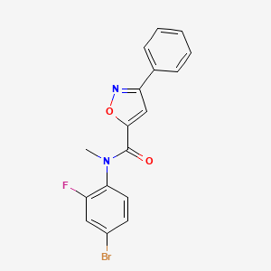 molecular formula C17H12BrFN2O2 B7683133 N-(4-bromo-2-fluorophenyl)-N-methyl-3-phenyl-1,2-oxazole-5-carboxamide 