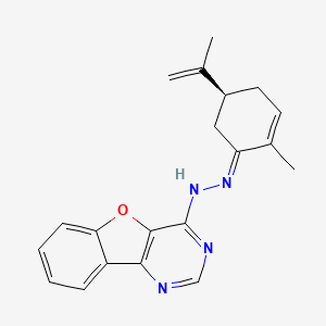 molecular formula C20H20N4O B7683148 N-[(E)-[(5S)-2-methyl-5-prop-1-en-2-ylcyclohex-2-en-1-ylidene]amino]-[1]benzofuro[3,2-d]pyrimidin-4-amine 